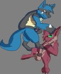  anthro axelshane duo gremlin_(spiral_knights) lucario male male/male masturbation nintendo pok&eacute;mon pok&eacute;mon_(species) rascal_(axelshane) spiral_knights video_games 