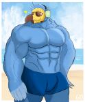  abs absurd_res animal_crossing animal_humanoid anthro avian avian_humanoid beach bird bird_humanoid boxers_(clothing) boxers_only bulge clothing columbid dodo eyewear feather_hands feathers gio-joe hand_on_hip headphones hi_res humanoid looking_at_viewer male muscular muscular_anthro muscular_male nintendo pecs seaside smile sunglasses underwear video_games wilbur_(animal_crossing) 