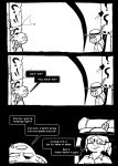  afuckingcamel-zenge-art_(artist) anthro black_and_white chucklefish comic dialogue esther_bright female hi_res human hylotl kenta_(afuckingcamel) male mammal melee_weapon monochrome starbound sword sword_sheath video_games weapon 