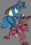  anthro axelshane duo gore gremlin_(spiral_knights) lucario male male/male masturbation nintendo pok&eacute;mon pok&eacute;mon_(species) rascal_(axelshane) snuff spiral_knights video_games 