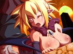 april_fool bb blush breasts disgaea large_breasts pointy_ears rozalin wings wink 