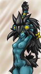  animal_ears black_hair breasts furry long_hair luxray nintendo nipples pokemon pokemon_furry pubic_hair tail yellow_eyes 