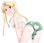  :p anus ass ass_cutout back backless_panties bikini blonde_hair breasts bulge cameltail futanari heart heart_cutout impossible_clothes impossible_clothing impossible_swimsuit impossible_underwear large_breasts looking_back mizugi newhalf nipples oppai oshiri panties penis precum red_eyes simple_background swimsuit testicles tongue tongue_out touge touge_hiro twintails underwear 
