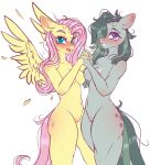 absurd_res anthro anthro_on_anthro areola equid equine female female/female fluttershy_(mlp) friendship_is_magic genitals gunya hair hair_over_eye hi_res mammal marble_pie_(mlp) my_little_pony one_eye_obstructed pegasus pussy wings 