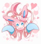  blue_eyes blush circle heart looking_at_viewer neru_(neruneruru) no_humans outline pokemon simple_background smile sylveon white_background 