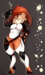  anthro butt clothing curvaceous curvy_figure fakeanna female fluffy gun hi_res lagomorph leporid mammal rabbit ranged_weapon skinsuit solo spacesuit thick thick_thighs tight_clothing voluptuous weapon 