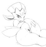  anthro anus butt claws feathers female gem genitals looking_at_viewer monochrome nintendo pok&eacute;mon pok&eacute;mon_(species) presenting presenting_pussy pussy sketch solo somnamg spread_pussy spreading tail_feathers thick_thighs video_games weavile 