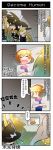  1girl 4koma ^_^ alice_margatroid blonde_hair chinese_text closed_eyes comic english_text eyebrows_visible_through_hair eyes_closed hairband hat highres kirisame_marisa long_hair open_mouth puppet robot short_hair smile touhou translation_request witch_hat xin_yu_hua_yin |_| 