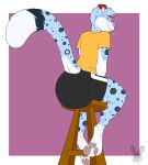  3_toes anthro biped black_body black_bottomwear black_clothing black_eyebrows black_fur black_spots black_tail blep blue_body blue_ears blue_eyes blue_fur blue_hair blue_tail bottomwear clothing diaper diaper_under_clothing digital_media_(artwork) dipstick_ears dipstick_tail eyebrows feces feet felid flat_colors fur furniture hair hi_res jaqrabbit_(artist) leg_markings looking_at_viewer looking_back male mammal markings messy_diaper multicolored_ears pawpads pink_inner_ear pink_nose pink_pawpads pink_tongue red_body red_ears red_fur shirt short_hair sitting socks_(marking) soggy_diaper soiled_diaper soiling solo spots spotted_body spotted_fur spotted_markings spotted_tail stool t-shirt tail_markings three-quarter_view toes tongue tongue_out topwear watermark wearing_diaper yellow_clothing yellow_shirt yellow_t-shirt yellow_topwear 