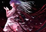  angra_mainyu_(fate) ass bra breasts dark_sakura demon dress fate/stay_night fate_(series) heaven&#039;s_feel highres matou_sakura panties possessed purple_eyes purple_hair ribbon torn_clothes torokko underwear white_dress white_hair white_panties 