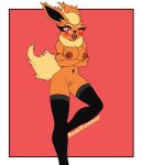  anthro breasts clothing eeveelution female flareon genitals hi_res humanoid legwear lingerie nintendo nipples nude nude_female pok&eacute;mon pok&eacute;mon_(species) presenting pussy samrunner school school_uniform small_waist solo solo_focus spread_legs spreading teacher thigh_highs uniform video_games 