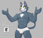  abs anthro avocato bulge clothed clothing felid final_space hi_res jrjresq male mammal muscular muscular_male pecs solo topless underwear ventrexian 