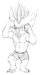  2018 3_toes abs anthro arm_tuft barefoot biceps big_abs big_biceps big_deltoids big_ears big_head big_muscles bitter_(bristol) black_and_white bottomwear bristol chin_tuft chua claws closed_frown clothed clothed_anthro clothed_male clothing deltoids digital_media_(artwork) ear_tuft ears_outwards elbow_tufts eyebrow_scar facial_hair facial_tuft fan_character feet fight fist front_view full-length_portrait goatee half-closed_eyes head_tuft looking_forward male mammal mane mohawk monochrome muscular muscular_anthro muscular_male narrowed_eyes nose_scar obliques pecs pivoted_ears plantigrade portrait pose pseudo_hair serratus short short_anthro short_male shorts shorts_only simple_background sketch solo standing toes topless topless_anthro topless_male tuft white_background wildstar 