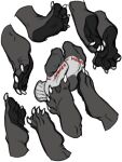  anthro black_body black_skin claws clothing feet fetishame foot_focus footwear fur gordon_the_otter grey_body grey_fur group hi_res lutrine male mammal membrane_(anatomy) mustelid pawpads paws sketch_page socks toe_claws toe_curl toes webbed_feet 