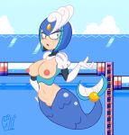  breasts capcom female genitals hi_res machine marine megaman_(classic) megaman_(series) merfolk pussy robot robot_master snailbail22 solo splash_woman split_form video_games 