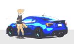  2022 anthro car clothing digital_media_(artwork) domestic_cat felid feline felis footwear fur hi_res mammal rolo_(rolo_stuff) rolo_stuff shoes signature simple_background solo standing subaru subaru_brz vehicle white_background white_body white_fur yellow_body yellow_fur 