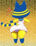  2022 animal_crossing ankha_(animal_crossing) anthro bigdon1992 digital_media_(artwork) domestic_cat egyptian feet felid feline felis female fingers front_view hi_res mammal nintendo patreon short_stack solo toes video_games wide_hips 