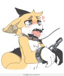  &lt;3 bodily_fluids canid canine collar cuff_(restraint) ear_piercing ear_ring fox handcuffs inner_ear_fluff male mammal metal_cuffs navel niko50082174 piercing restraints solo sweat tears tongue tongue_out tuft 