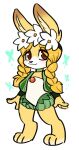  anthro arthropod braided_hair brown_eyes butterfly clothing female flowers_in_hair frilly frilly_clothing hair hi_res insect lagomorph lepidopteran leporid mammal mercedes_(odin_sphere) paws pooka pukopop rabbit solo 