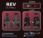  2022 absurd_res anthro atomic_cat belt black_body black_fur black_sclera bottomwear canid canine canis chest_tuft clothed clothing crotch_tuft dark_grey_fur denim denim_clothing english_text eyebrows fluffy fluffy_tail fox fully_clothed fur grey_body grey_fur hi_res hybrid jacket jeans leather leather_clothing leather_jacket leather_topwear mammal model_sheet nonbinary_(lore) pants pawpads pentagram red_eyebrows red_eyes solo spikes text tongue tongue_out topwear torn_clothing tuft wolf 