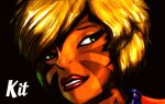  alien anthro blonde_hair bob_cut dramatic_lighting facial_markings felid female fur green_eyes hair head_markings humanoid jewelry kitraandra lipstick liquidmark makeup mammal markings necklace orange_body orange_fur pantherine solo stripes tiger varkeeg 