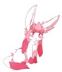  2015 alpha_channel ambiguous_gender blush daww eeveelution feral fiddleafox fur glaceon monochrome multicolored_body multicolored_fur nintendo pink_body pink_fur pok&eacute;mon pok&eacute;mon_(species) restricted_palette simple_background sketch solo two_tone_body two_tone_fur video_games white_background white_body white_fur wide_eyed 