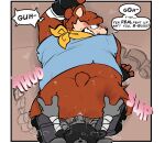  anal anal_penetration anthro archie_comics bandanna bottomless brown_body brown_fur butt clothed clothing duo english_text erection fur genitals hi_res kerchief male male/male male_penetrated male_penetrating male_penetrating_male penetration penis sega sex sonic_the_hedgehog_(archie) sonic_the_hedgehog_(comics) sonic_the_hedgehog_(series) spank_marks text torquewintress unknown_character unknown_species 