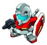  chibi energy_gun gm_(mobile_suit) gun gundam mecha mobile_suit_gundam no_humans noah_noah shield simple_background solo weapon 