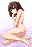  androgynous ass baka_to_test_to_shoukanjuu barefoot bed blush blushing feet kinoshita_hideyoshi looking_at_viewer lou_(battle32) lying naked nude on_side short_hair solo trap 