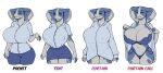  anthro big_breasts bottomwear bra breasts cleavage clothed clothing cobra female hi_res huge_breasts niis panties reptile scalie simple_background skirt snake solo underwear white_background 