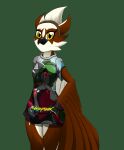  2021 accipitriform anthro avian bird breasts brown_body clothing cyberpunk_2077 fan_character feathered_arms female gardevoir ghostth39 green_background hi_res looking_at_viewer multicolored_body nintendo osprey pok&eacute;mon pok&eacute;mon_(species) sega shirt simple_background small_breasts solo sonic_the_hedgehog_(series) t-shirt topwear two_tone_body video_games white_body winged_arms wings yellow_eyes 