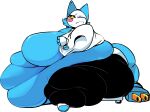  absurd_res anthro belly big_belly big_breasts blue_body blue_tail blush bodily_fluids breasts cloudboyo deltarune featureless_breasts felid feline female floating_hands hi_res huge_breasts hyper hyper_belly machine mammal morbidly_obese morbidly_obese_anthro morbidly_obese_female obese obese_anthro obese_female overweight overweight_anthro overweight_female plug robot simple_background sweat sweatdrop tasque_manager thick_tail undertale_(series) video_games white_background yellow_eyes 