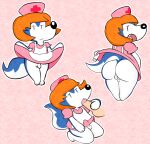 angry anthro backsack balls beeartist butt canid canine clothed clothing clothing_lift crossdressing disembodied_hand disembodied_penis exposed fox genital_growth genitals girly growth looking_back lupin&#039;s_tales lupin_(lupin&#039;s_tales) male mammal nurse nurse_clothing nurse_uniform penis penis_growth rubbing_penis shirt shirt_lift small_penis smug solo tiny_bad_wolf topwear uniform 