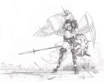  2022 anthro armor arrow baron_engel belt breastplate breasts clothing equid equine eyebrows feathered_wings feathers female friendship_is_magic graphite_(artwork) greyscale hair hi_res horn long_hair mammal melee_weapon midriff monochrome my_little_pony navel panties pauldron pencil_(artwork) polearm princess_celestia_(mlp) round_shield shield solo spear story story_in_description sword traditional_media_(artwork) unconvincing_armor underwear unguligrade_anthro warrior weapon winged_unicorn wings 