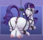  bdsm big_teats bondage bound equid equine female feral friendship_is_magic genitals hair hi_res horn huge_teats mammal my_little_pony parumpi purple_hair pussy rarity_(mlp) solo teats unicorn 