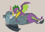  &lt;3 absurd_res accidental_sex anthro anthro_on_feral avian bestiality bodily_fluids clitoris dragon duo exelzior female feral friendship_is_magic gabby_(mlp) genital_fluids genitals gryphon hi_res interspecies larger_female male male/female male_on_feral my_little_pony mythological_avian mythology penetration penis pussy pussy_juice romantic romantic_couple scalie size_difference smaller_male spike_(mlp) story story_in_description vaginal vaginal_penetration western_dragon 