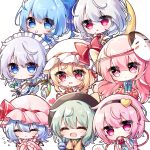  ... 6+girls animal_ears apron aqua_shirt ascot back bangs barefoot bat_wings bear_ears beige_jacket black_headwear blonde_hair bloomers blouse blue_blouse blue_bow blue_dress blue_eyes blue_footwear blue_hair blush bow braid brown_footwear bubble_skirt bucket buttons chibi chopsticks cirno closed_eyes closed_mouth collared_shirt crescent_moon crystal dark_skin dress eyeball eyebrows_visible_through_hair eyelashes eyes_visible_through_hair fairy fang feathered_wings flandre_scarlet floral_print flying flying_sweatdrops food frilled_shirt_collar frilled_sleeves frills from_behind full_body green_bow green_hair green_skirt grey_hair hair_between_eyes hair_bow hair_ornament hand_up hanging happy hat hat_bow hat_ribbon hata_no_kokoro heart heart_button heart_hair_ornament heart_of_string holding holding_chopsticks holding_knife ice ice_cream ice_wings izayoi_sakuya jacket jewelry kishin_sagume knife komeiji_koishi komeiji_satori leg_up long_hair long_sleeves looking_at_viewer looking_to_the_side maid maid_headdress mask mask_on_head medium_hair mob_cap moon multicolored_wings multiple_girls one_side_up open_clothes open_jacket open_mouth orange_skirt parted_lips pink_dress pink_eyes pink_hair pink_headwear pink_skirt pleated_skirt pocket_watch pudding_(skymint_028) puffy_short_sleeves puffy_sleeves purple_dress red_bow red_skirt red_vest remilia_scarlet ribbon rose_print shirt shoes short_hair short_sleeves side_braids sidelocks simple_background single_wing skirt smile snowflakes spoon standing standing_on_one_leg star_(symbol) stuffed_animal stuffed_toy teddy_bear third_eye tongue touhou toy twin_braids underwear vest waist_apron watch wavy_hair white_apron white_background white_hair white_headwear white_shirt white_wings wide_sleeves wings wrist_cuffs yellow_ascot yellow_ribbon yellow_shirt 