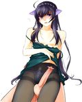  ? androgynous animal_ears black_hair blush boy bulge cat_ears clothed clothed_male_nude_male clothed_on_nude cmnm crossdress crossdressing erection from_behind large_penis long_hair male male_focus moyashimon nude pantyhose penis precum purple_eyes see-through see_through sweatdrop topless trap undressing yaoi yuuki_kei 