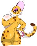  absurd_res anthro big_breasts big_butt breast_squish breasts butt clawroline claws felid female hi_res holding_breast huge_breasts kirby_(series) leopard looking_at_viewer looking_back mammal nintendo nude pantherine rear_view simple_background smile solo squish video_games wallyroo white_background 