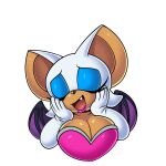  alpha_channel animated anthro armwear big_breasts breasts bust_portrait chiropteran cleavage clothed clothing elbow_gloves eyes_closed female gloves handwear mammal omegasunburst portrait rouge_the_bat sega simple_background solo sonic_the_hedgehog_(series) sparkles transparent_background wings 