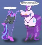  absurd_res anthro anthrofied big_breasts bra breasts clothing duo equid equine female friendship_is_magic hair hi_res horn mammal my_little_pony panties purple_hair rarity_(mlp) silentpassion simple_background thick_thighs underwear unicorn 