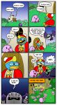  anthro avian bird border clothing comic english_text group hat headgear headwear hi_res humor kc_green king_dedede kirby kirby_(series) male membrane_(anatomy) membranous_wings meta_knight nintendo penguin simple_background text video_games waddle_dee waddling_head whispy_woods white_border wings 