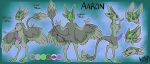  2022 3_fingers 3_toes 4_ears aaron_(aaronfranke) anthro avali avian blue_background character_name chest_tuft claws color_swatch countershade_feathers countershading english_text feathered_wings feathers featureless_crotch feet fingers genitals green_body green_ears green_eyes green_feathers green_scutes green_stripes green_tail_feathers grey_body grey_claws grey_ears grey_feathers grey_inner_ear_fluff grey_sclera grey_tail_feathers grey_toes hi_res information inner_ear_fluff long_ears male male_(lore) measurements model_sheet multi_ear multicolored_body multicolored_feathers nude penis purple_insides purple_mouth purple_penis simple_background slightly_open_mouth solo species_name stripes tail_feathers tapering_penis teafinch teeth text thinking_pose toes tuft two_tone_body two_tone_feathers watermark winged_arms wings 