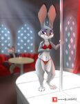  absurd_res anthro bikini canid canine canis clothed clothing disney duo female fox hi_res judy_hopps lagomorph leporid link6432 mammal nick_wilde rabbit simple_background smile solo swimwear zootopia 