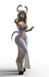  bbdworks blizzard_entertainment clothing draenei female glowing glowing_eyes glowing_markings hi_res hooves horn humanoid lipstick makeup markings solo video_games warcraft yanina(bbdworks) 