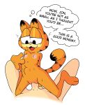  2022 abdominal_bulge anthro anthro_focus anthro_penetrated bodily_fluids cowgirl_position crossgender domestic_cat duo english_text erection faceless_character faceless_human faceless_male felid feline felis female female_focus female_on_human female_penetrated flat_chested from_front_position fur garfield_(series) garfield_the_cat genitals half-closed_eyes hi_res human human_on_anthro human_penetrating human_penetrating_anthro interspecies jon_arbuckle male male/female male_on_anthro male_penetrating male_penetrating_female mammal mtf_crossgender narrowed_eyes nipples nude on_bottom on_top orange_body orange_fur penetration penile penile_penetration penis penis_in_pussy ponporio_(artist) pussy sex solo_focus sweat text thought_bubble vaginal vaginal_penetration 
