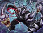  alien crossover eldritch_abomination evol_blackhole evolto fingernails fusion highres kamen_rider kamen_rider_build_(series) kamen_rider_evol long_fingernails marvel monster muscular nightmare open_mouth red_eyes saliva science_fiction sharp_teeth spider-man_(series) symbiote teeth tentacles toenails tokusatsu tongue tongue_out unusual_effect venom_(marvel) white_nails zagizagi 