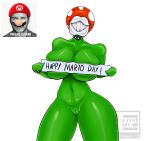  absurd_res bracelet choker chris_pratt elemental_creature eyeless female flora_fauna genitals hi_res humanoid jewelry leaf mario mario_bros navel necklace nintendo nipple_censor nude piranha_plant plant pussy redviewer_55 sharp_teeth simple_background smile solo teeth text video_games watermark wide_hips 