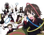  6+girls :o ;d ;o ^_^ akaboshi_koume alina_(girls_und_panzer) bangs black_footwear black_hair black_headwear black_jacket black_legwear black_skirt blonde_hair blue_eyes bob_cut brown_eyes brown_hair character_request check_character clara_(girls_und_panzer) closed_eyes commentary commission dress_shirt extra garrison_cap girls_und_panzer green_jacket hat highres hoop hug hula_hoop iruma_anna itsumi_erika itsumi_erika&#039;s_gunner itsumi_erika&#039;s_loader jacket katyusha_(girls_und_panzer) key_(gaigaigai123) kojima_emi kuromorimine_military_uniform long_hair long_sleeves low_twintails mauko_(girls_und_panzer) messy_hair military_hat multiple_girls nina_(girls_und_panzer) nonna_(girls_und_panzer) one_eye_closed open_mouth pleated_skirt pravda_military_uniform raised_fist red_shirt red_skirt sangou_(girls_und_panzer) shaded_face shirt short_hair short_twintails silver_hair simple_background skirt smile swept_bangs throwing thumbs_up translated turtleneck twintails white_background wing_collar 