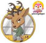  2020 alpha_channel anthro beastars brown_eyes chibi clothed clothing digital_media_(artwork) logo looking_at_viewer louis_(beastars) male queenpenguinart solo text url 